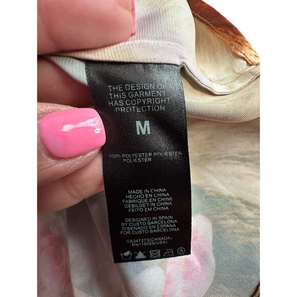 Rare Custo Barcelona Size Medium Multicolor Wearable Art Leopard Swan #Q3-4 - Picture 4 of 15